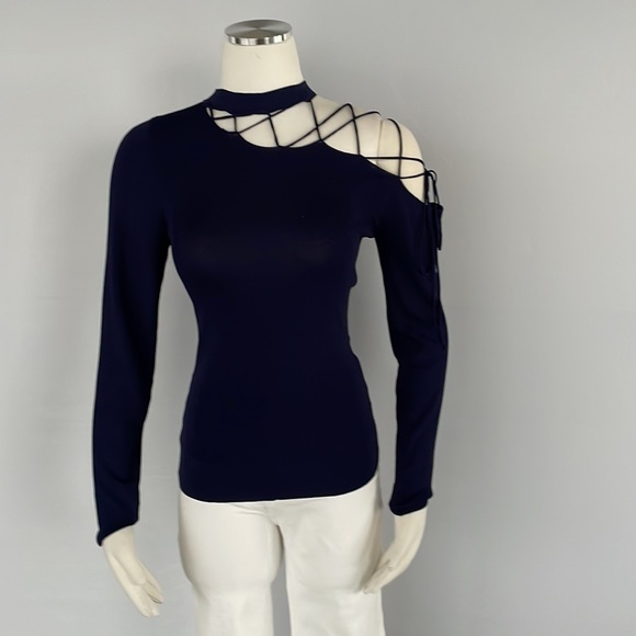 NWOT Venus Knit Top Size X Small Navy - Picture 2 of 6